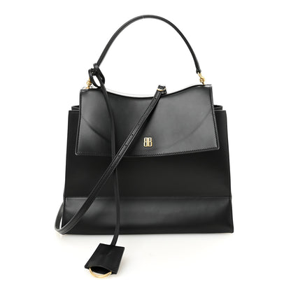 Balenciaga Natural Smooth Calfskin Medium Nano Top Handle Handbag Black 1 of 9