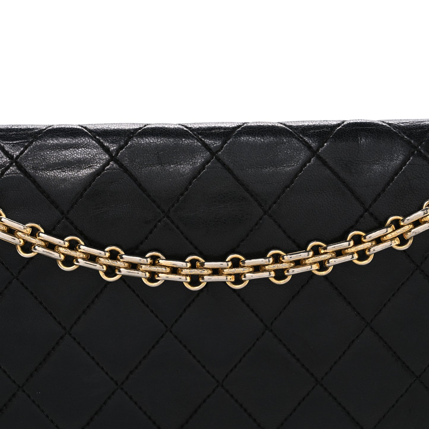 Lambskin Quilted Medium Double Flap Bijoux Chain Black