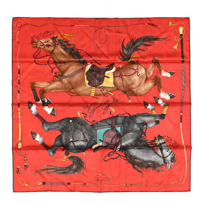 Hermes Silk Grand Galop Scarf 90  Rouge Cuir Sepia 1 of 3