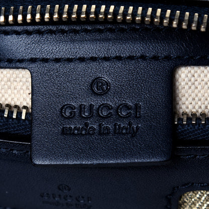 Gucci Monogram Vintage Web Small Boston Navy 10 of 18