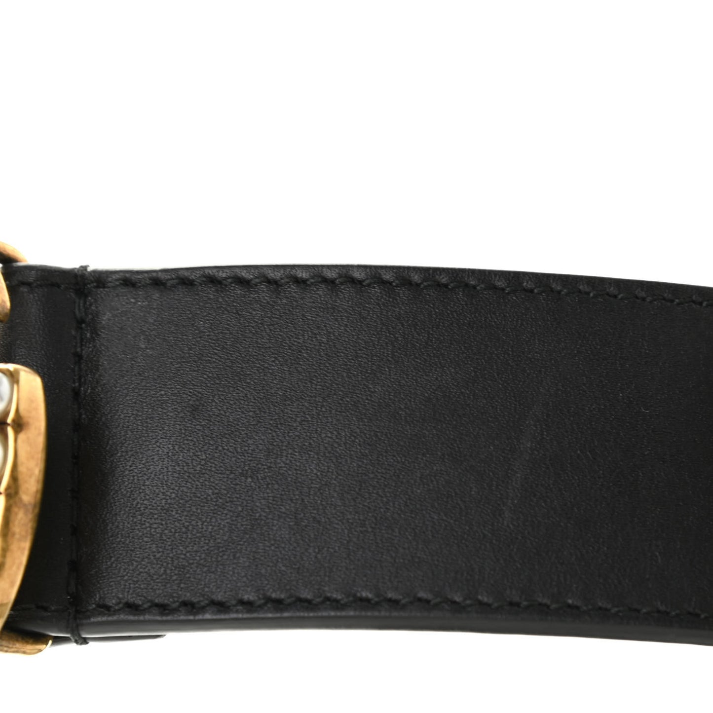 Moon Calfskin Pearl Double G 40mm Belt 80 32 Black Cream