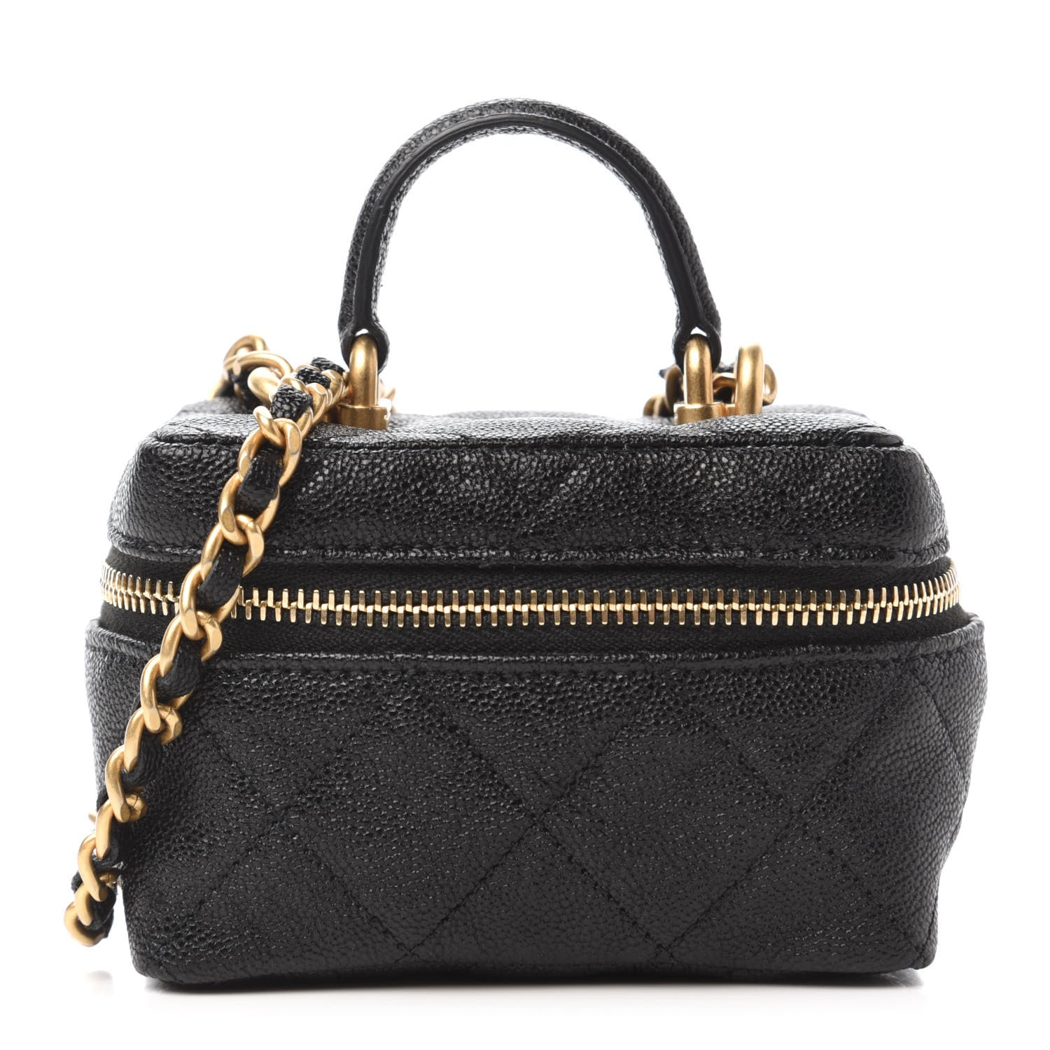 Chanel Caviar Quilted Mini Top Handle Vanity With Chain Black 1 of 10