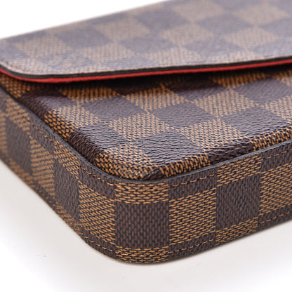 Louis Vuitton Damier Ebene Pochette Felicie Chain Wallet 9 of 12