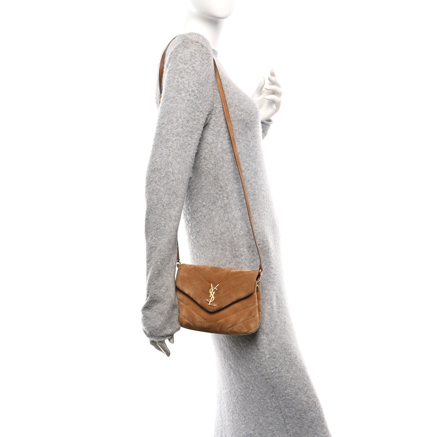 Saint Laurent Suede Toy Loulou Shoulder Bag Cinnamon 2 of 11