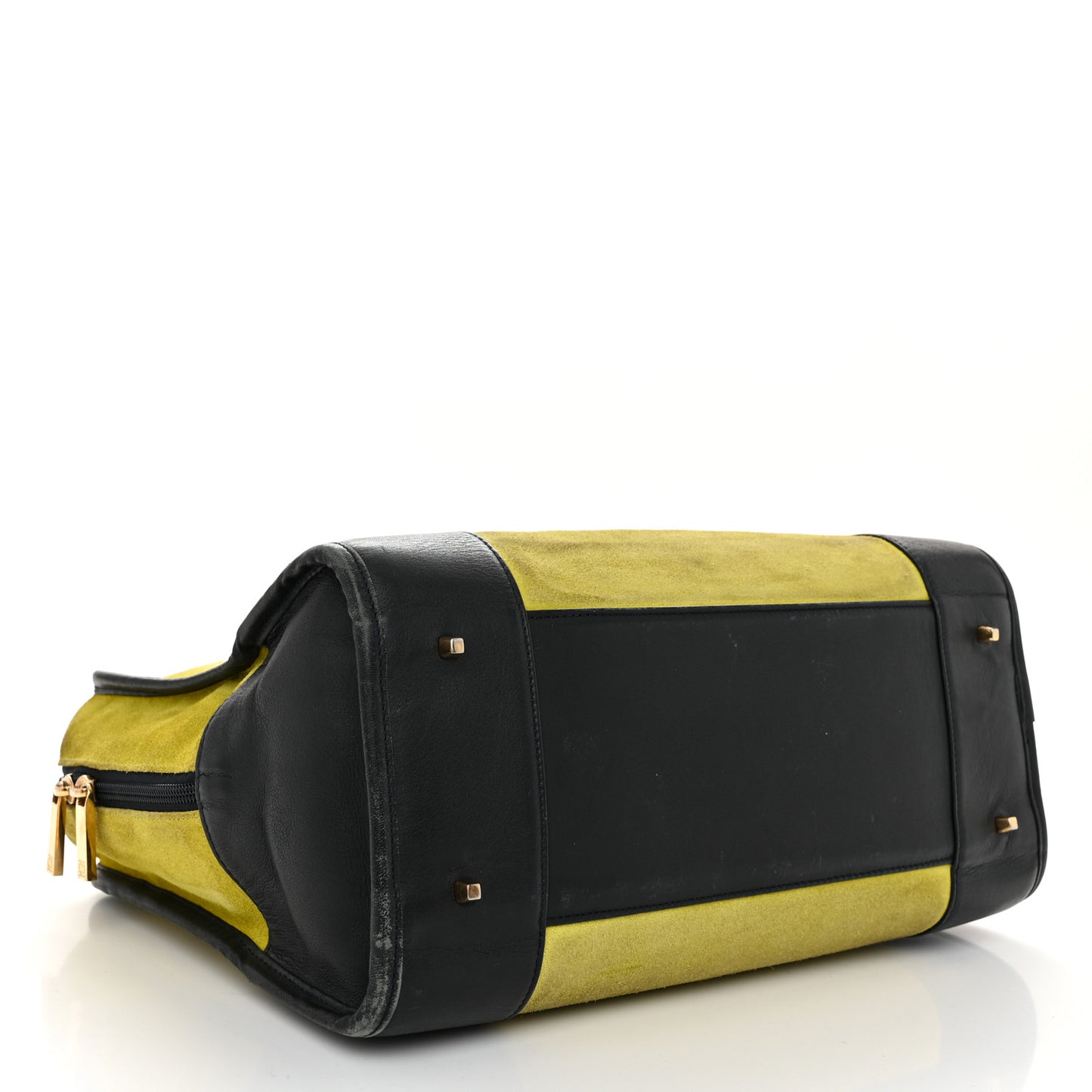 Suede Calfskin Amazona Yellow Black