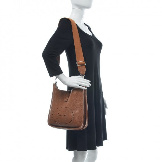 Hermes Taurillon Clemence Evelyne III PM Gold 2 of 9