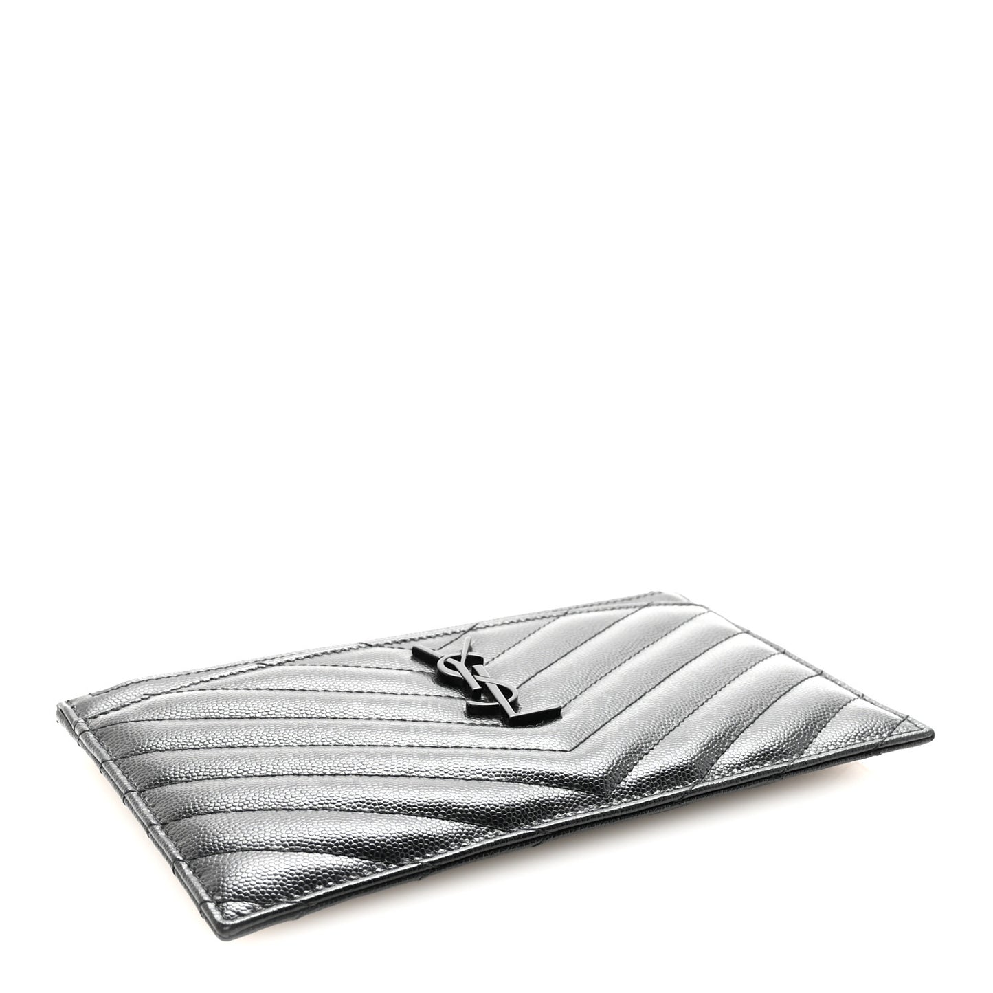 Grain De Poudre Chevron Monogram Monochrome Bill Pouch Black