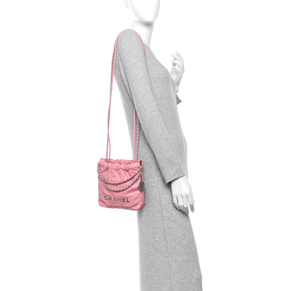 Chanel Shiny Calfskin Quilted Mini Chanel 22 Pink 2 of 11