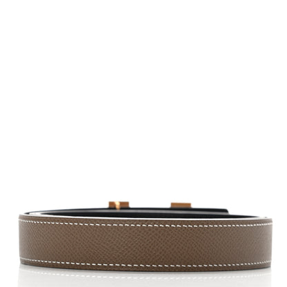 Hermes Swift Epsom 24mm Mini Constance H Belt 90 Black Etoupe 2 of 7