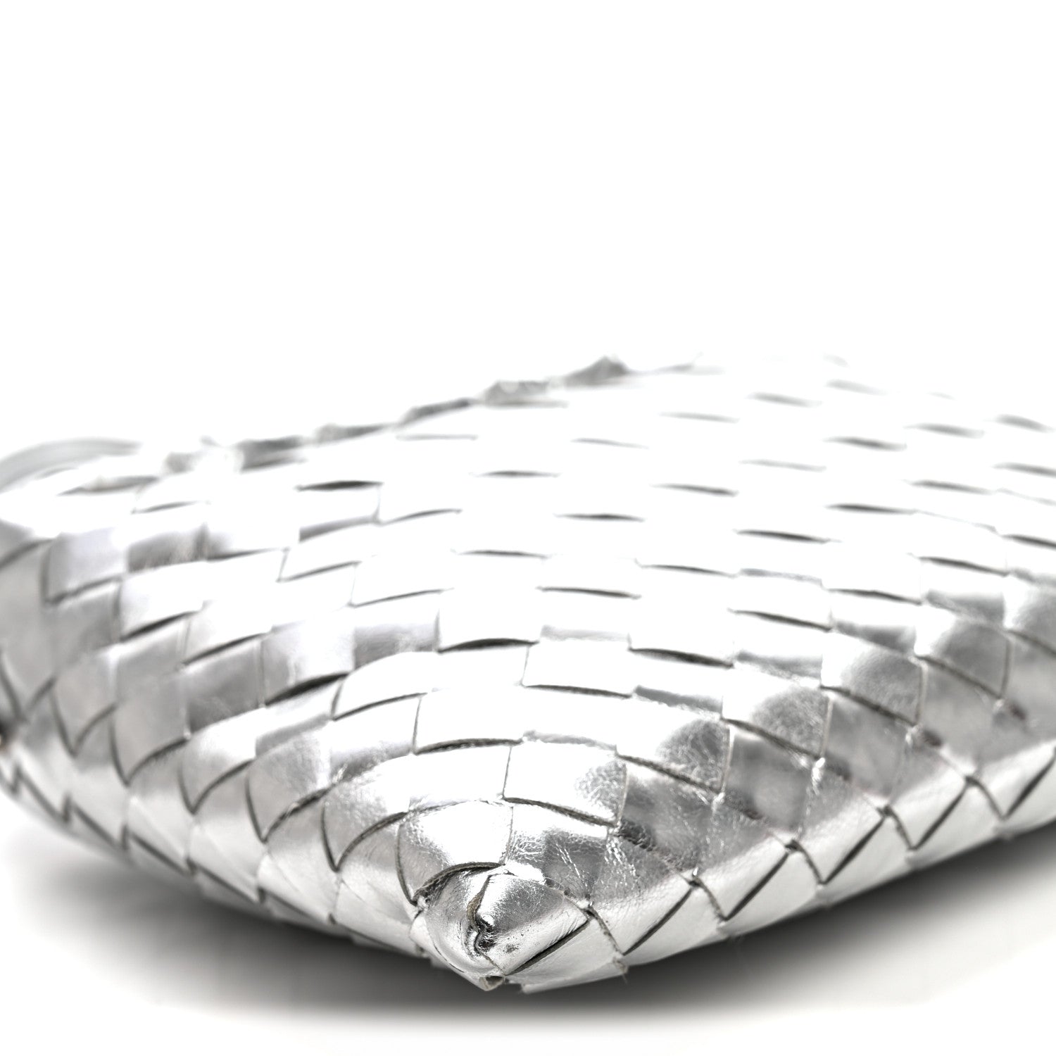 Bottega Veneta Metallic Lambskin Intrecciato Mini Hop Silver 8 of 9