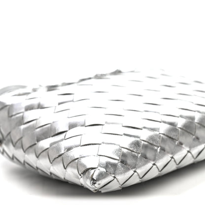 Bottega Veneta Metallic Lambskin Intrecciato Mini Hop Silver 8 of 9