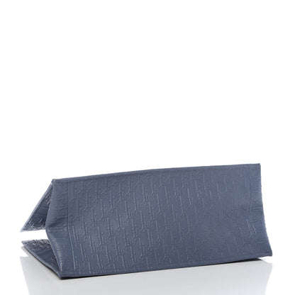 Christian Dior Oblique Calfskin Embossed Book Tote Denim Blue 4 of 10