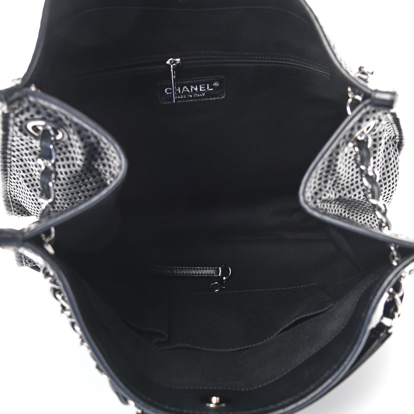 Calfskin Perforated Up In The Air Tote Black