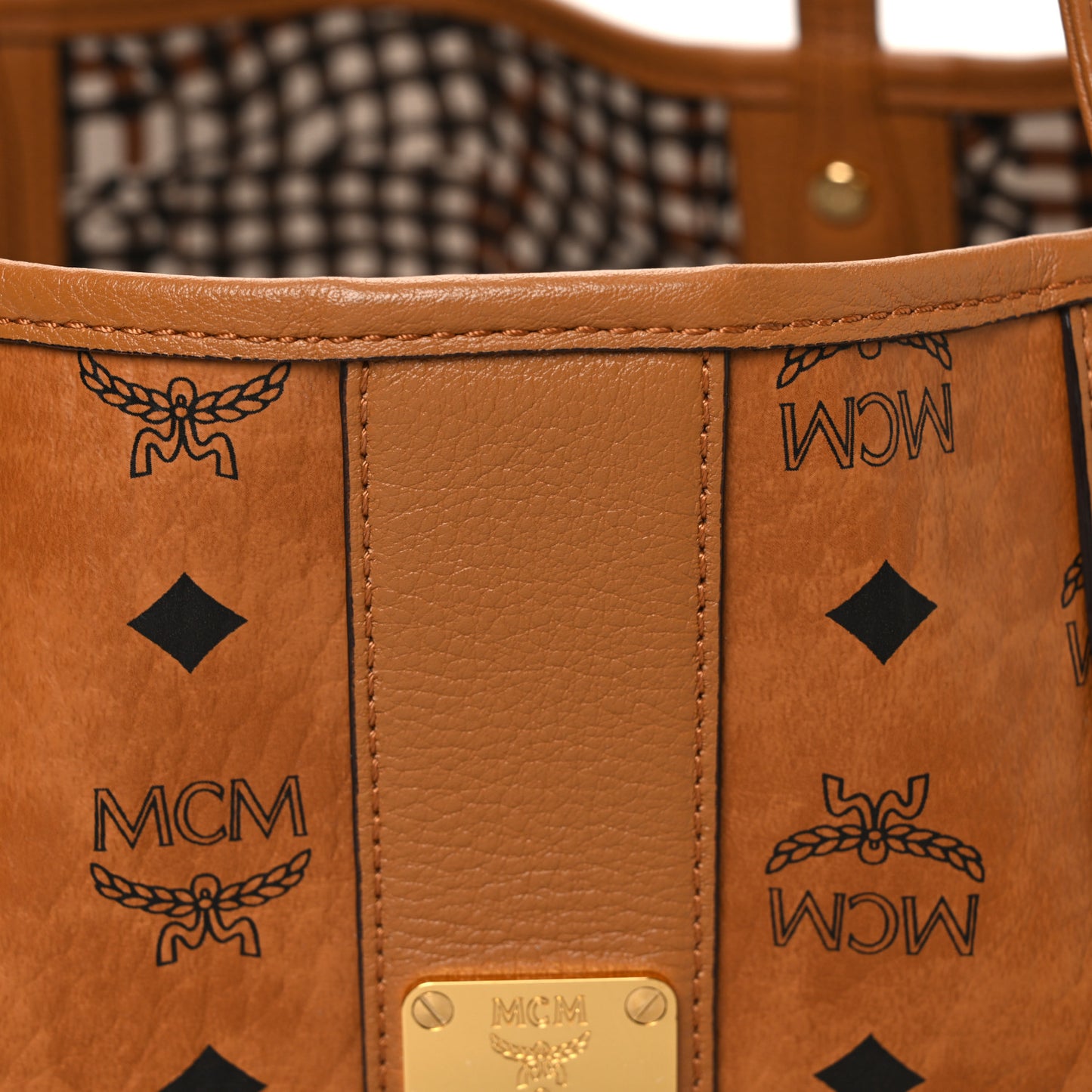 Visetos Medium Liz Reversible Shopper Tote Cognac