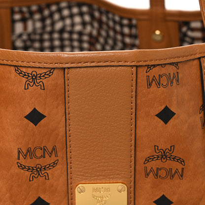 MCM Visetos Medium Liz Reversible Shopper Tote Cognac 16 of 17