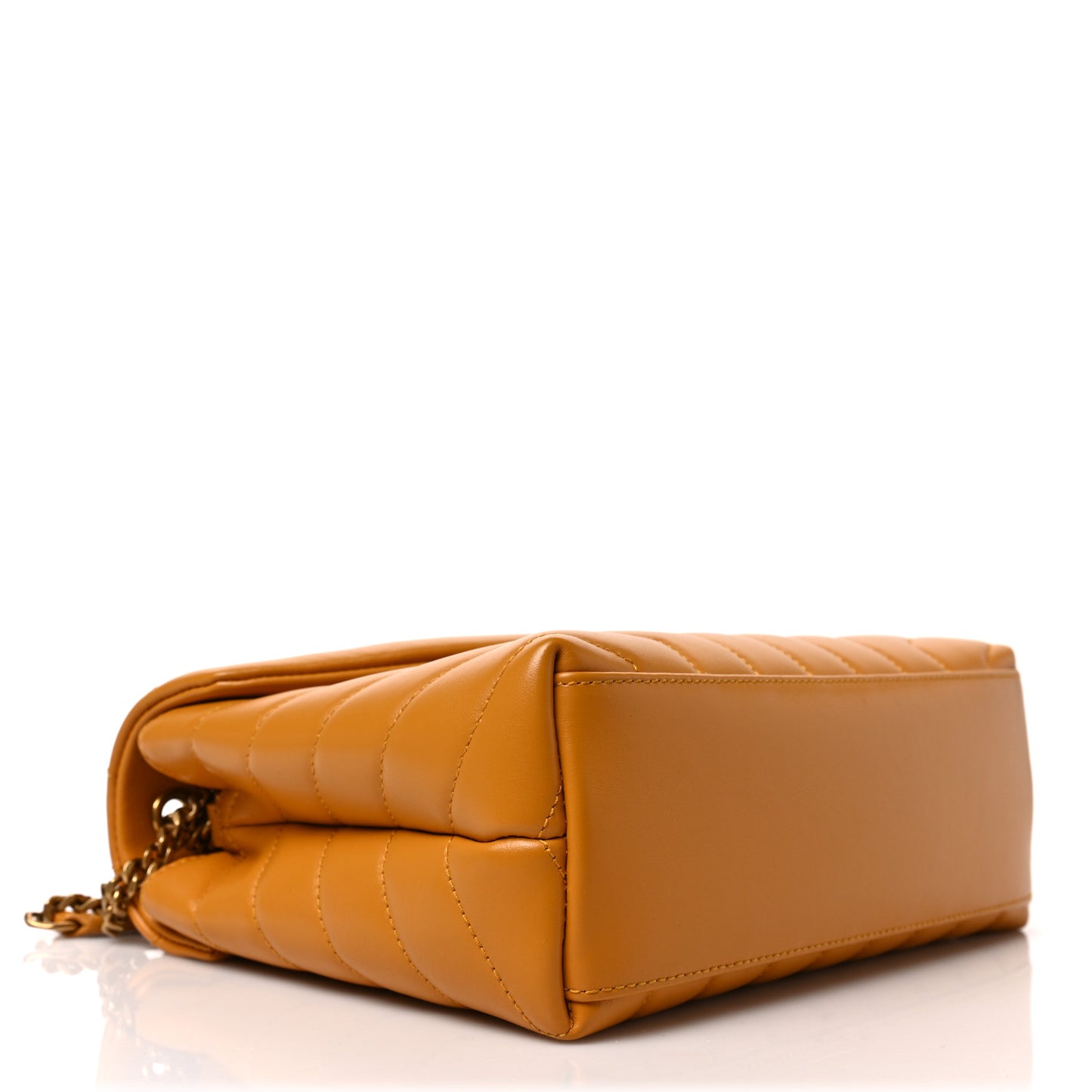 Calfskin Y Quilted Monogram Small Loulou Chain Satchel Cheddar