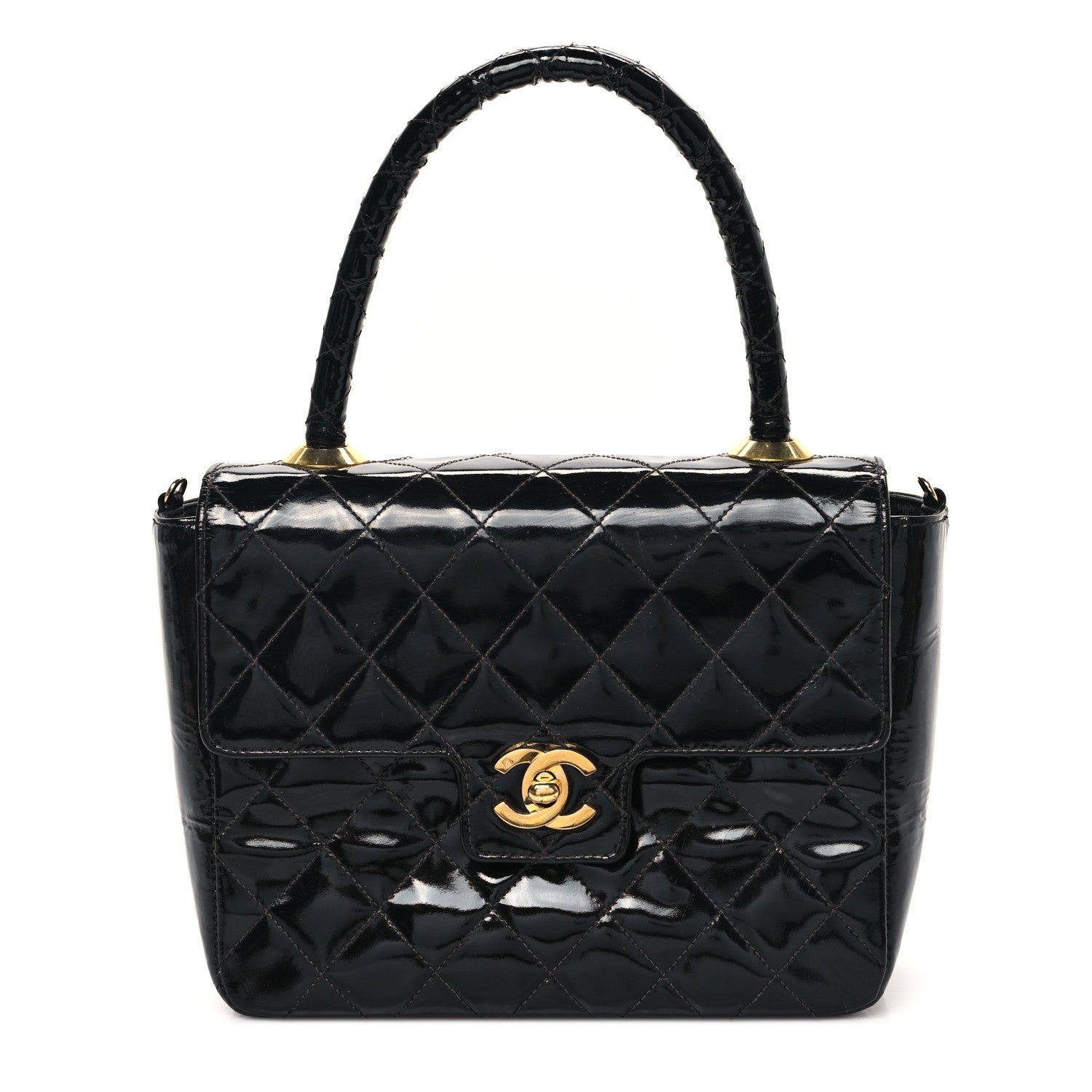 Chanel Patent Quilted Small Kelly Flap Bag Black 1 of 13