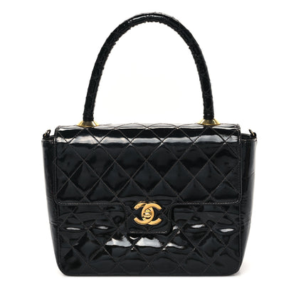Chanel Patent Quilted Small Kelly Flap Bag Black 1 of 13