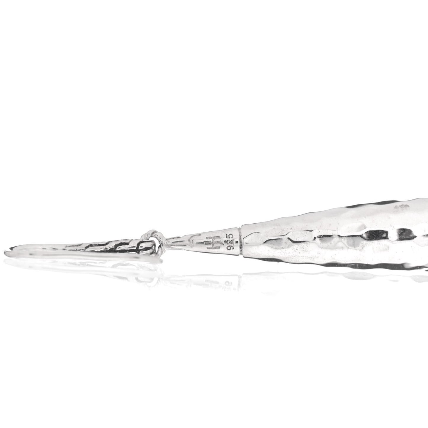 Sterling Silver Classic Chain Hammered Drop Earrings