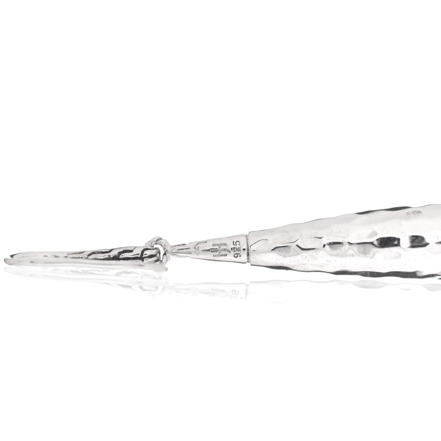 John Hardy Sterling Silver Classic Chain Hammered Drop Earrings 4 of 4