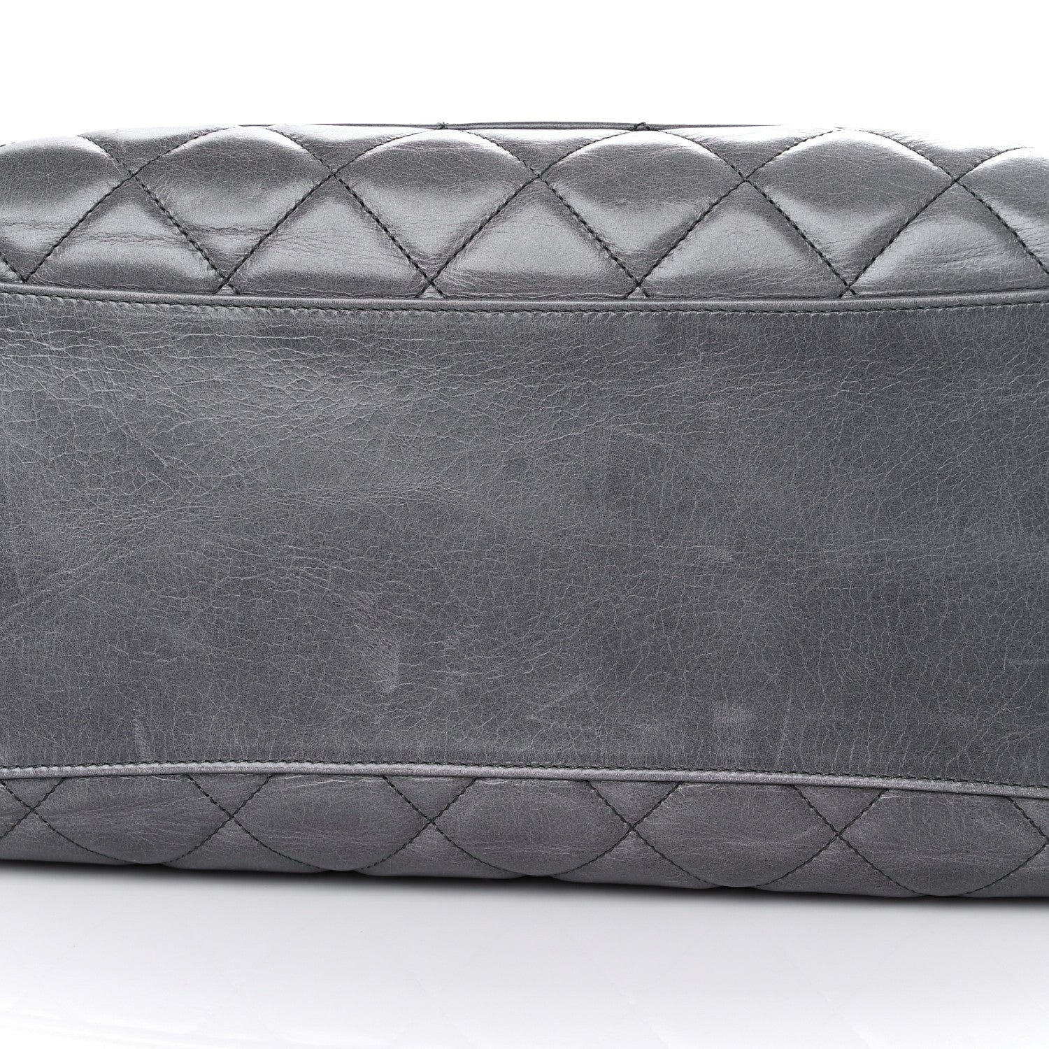 Chanel Glazed Calfskin Quilted Large CC Delivery Tote Grey 12 of 18