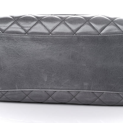 Chanel Glazed Calfskin Quilted Large CC Delivery Tote Grey 12 of 18