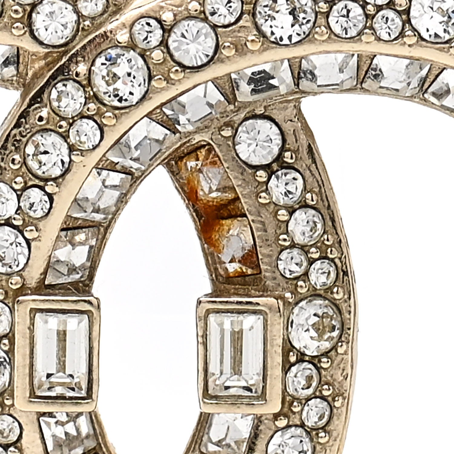 Chanel Baguette Crystal CC Brooch Light Gold 5 of 5