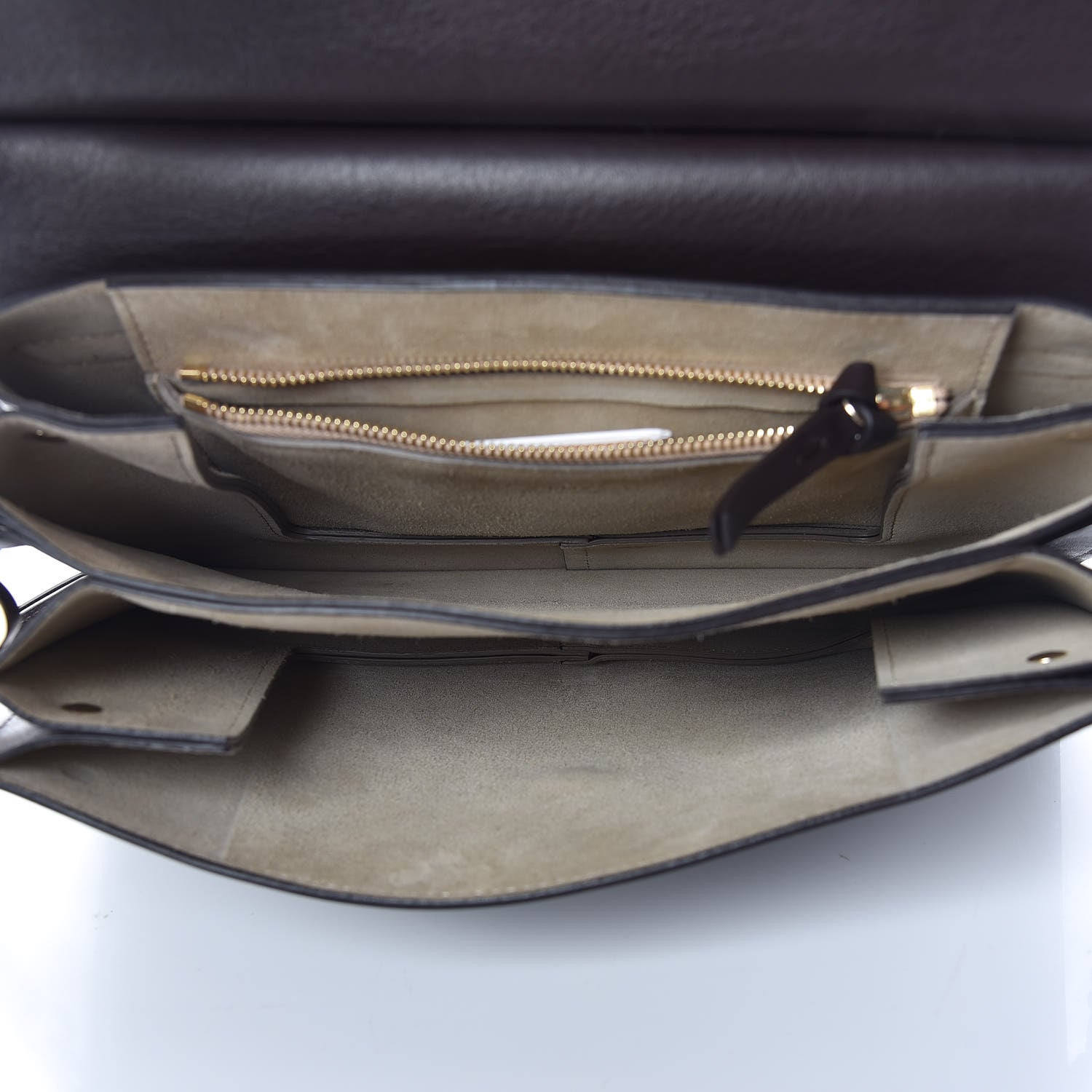 Chloe Calfskin Suede Medium Faye Shoulder Bag Carbon Brown 5 of 14