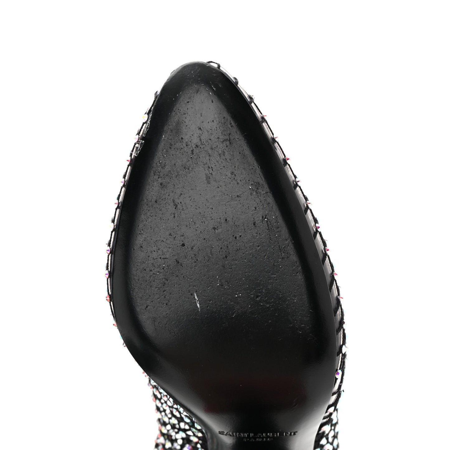 Mesh Crystal 68 Knee High Boots 39 Black