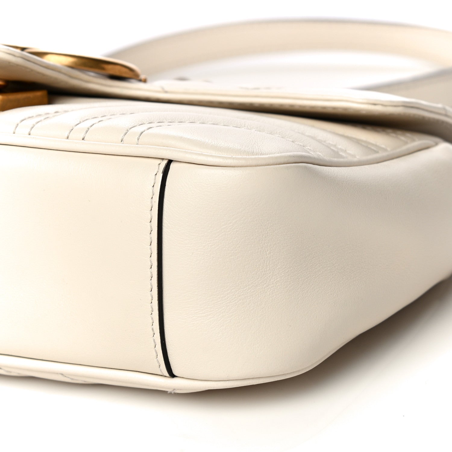 Gucci Calfskin Matelasse Mini GG Marmont Shoulder Bag White 9 of 19