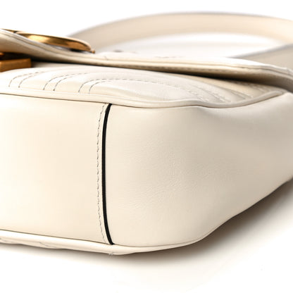 Gucci Calfskin Matelasse Mini GG Marmont Shoulder Bag White 9 of 19
