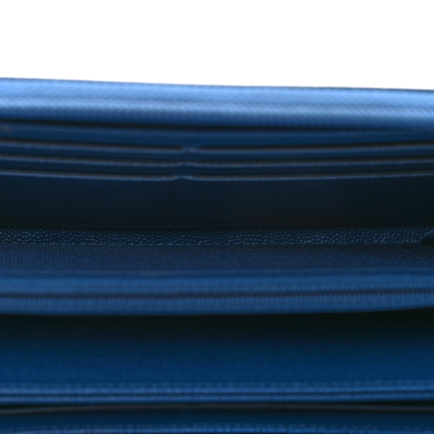 Caviar Quilted Large Boy Zip Around Wallet Blue