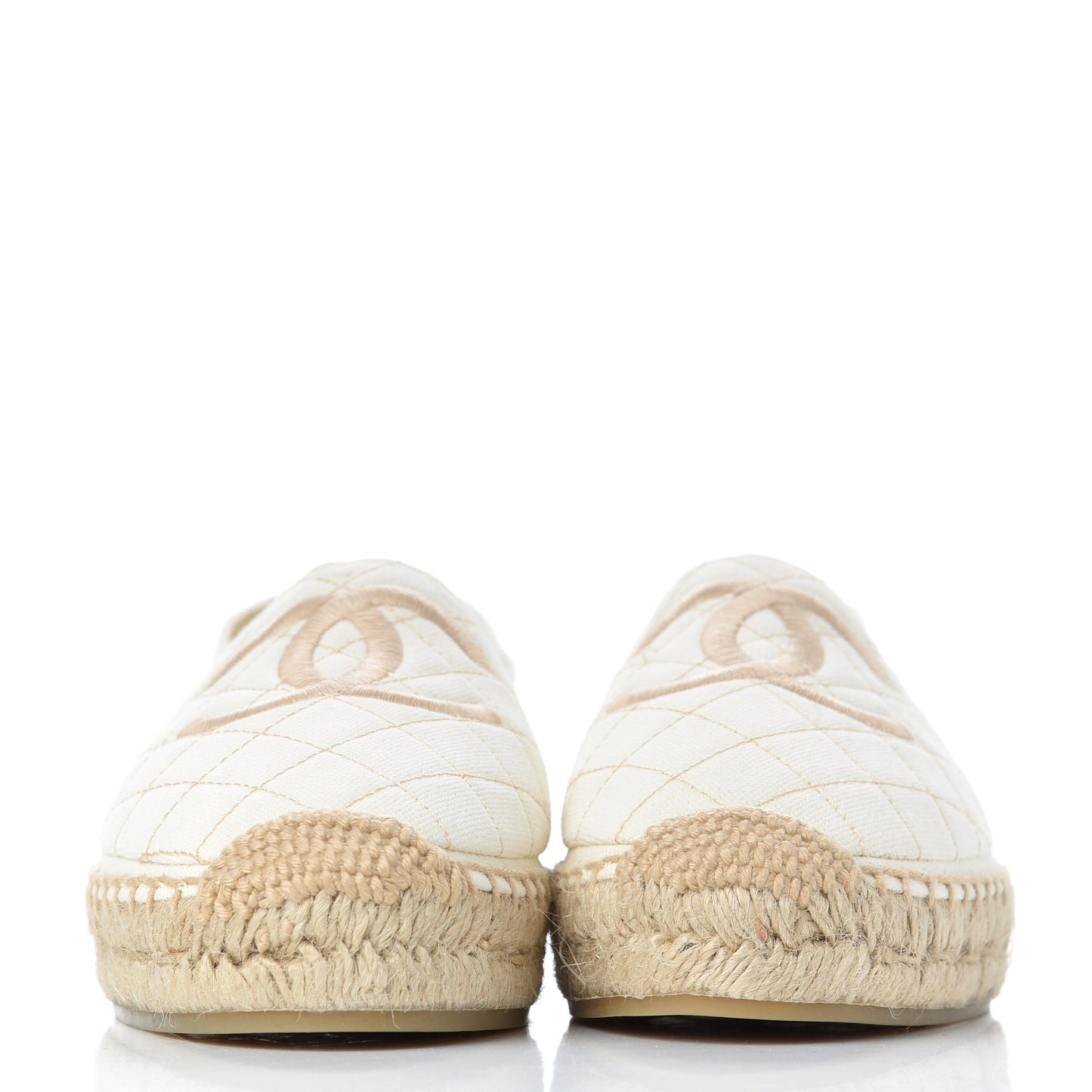 Fabric Biarritz CC Espadrilles 38 White Gold
