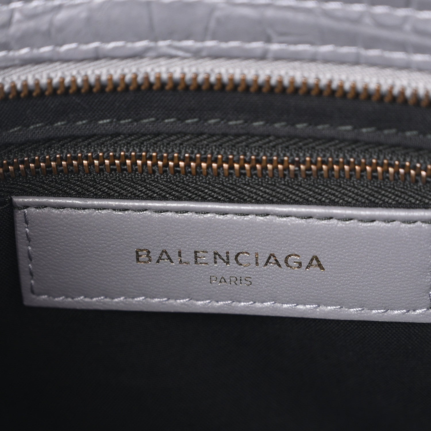 Balenciaga Calfskin Crocodile Embossed Classic Hardware City Gris Beton 7 of 11