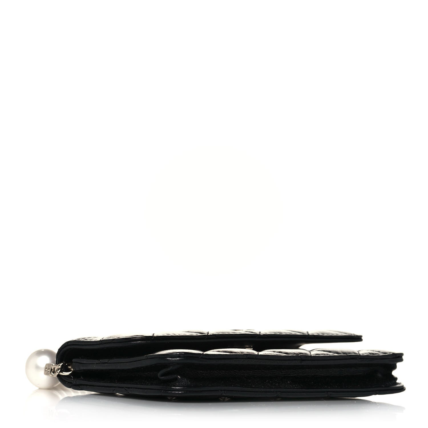 Chanel Calfskin Quilted Maxi Pearls Clutch With Chain Black 4 of 14