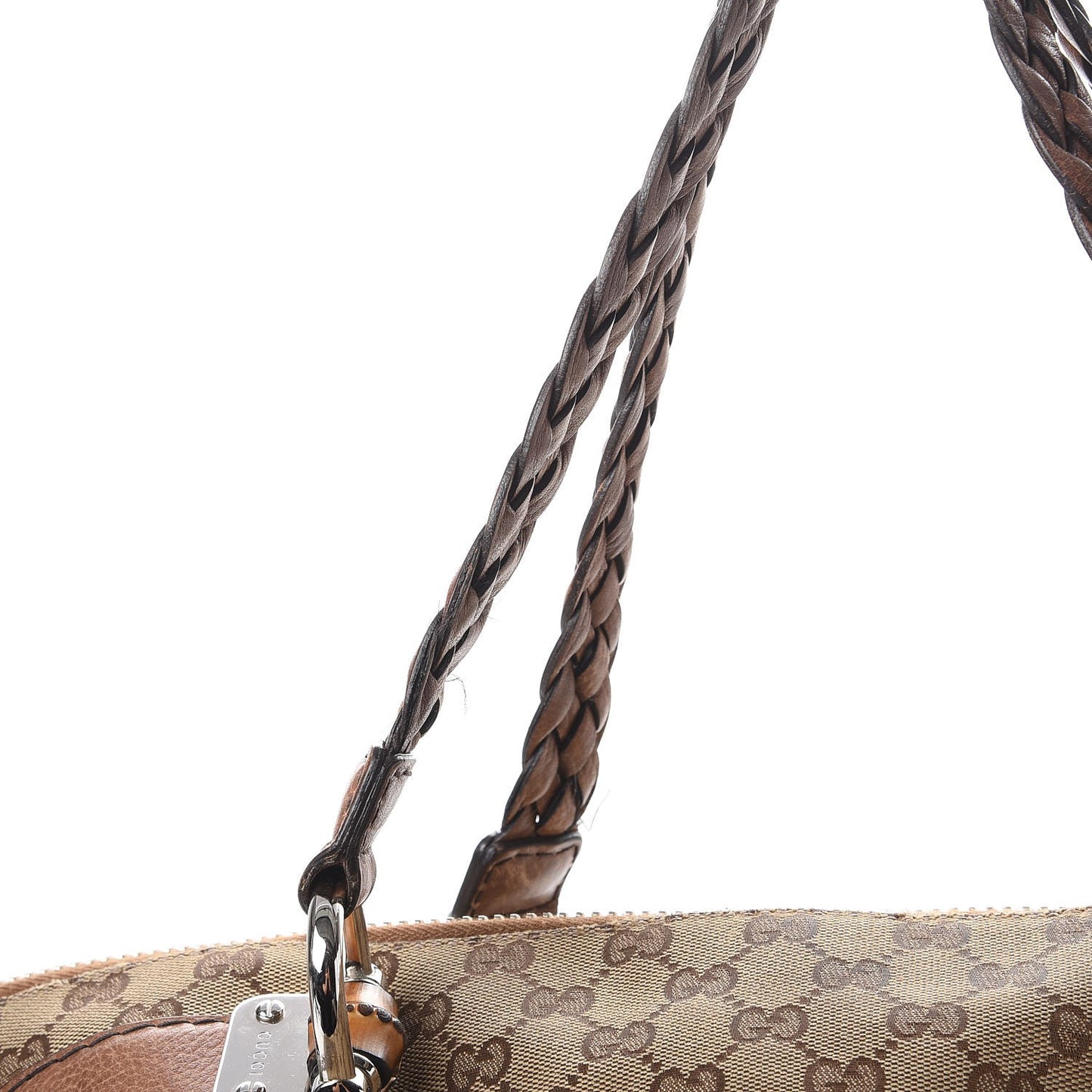 Monogram Large Bamboo Bar Tassel Shoulder Bag Brown