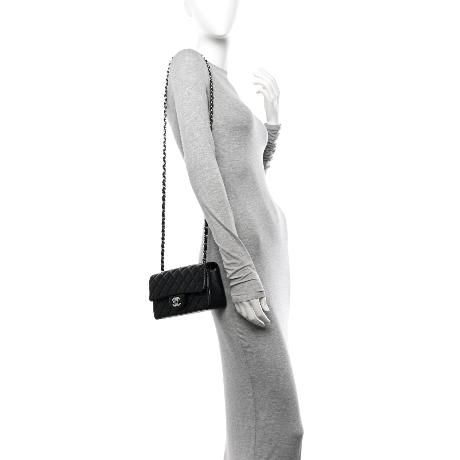Chanel Lambskin Quilted Mini Rectangular Flap Black 2 of 11