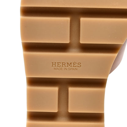 Hermes Calfskin Cork Eze 30 Sandals 37 Marron Glaise 6 of 8