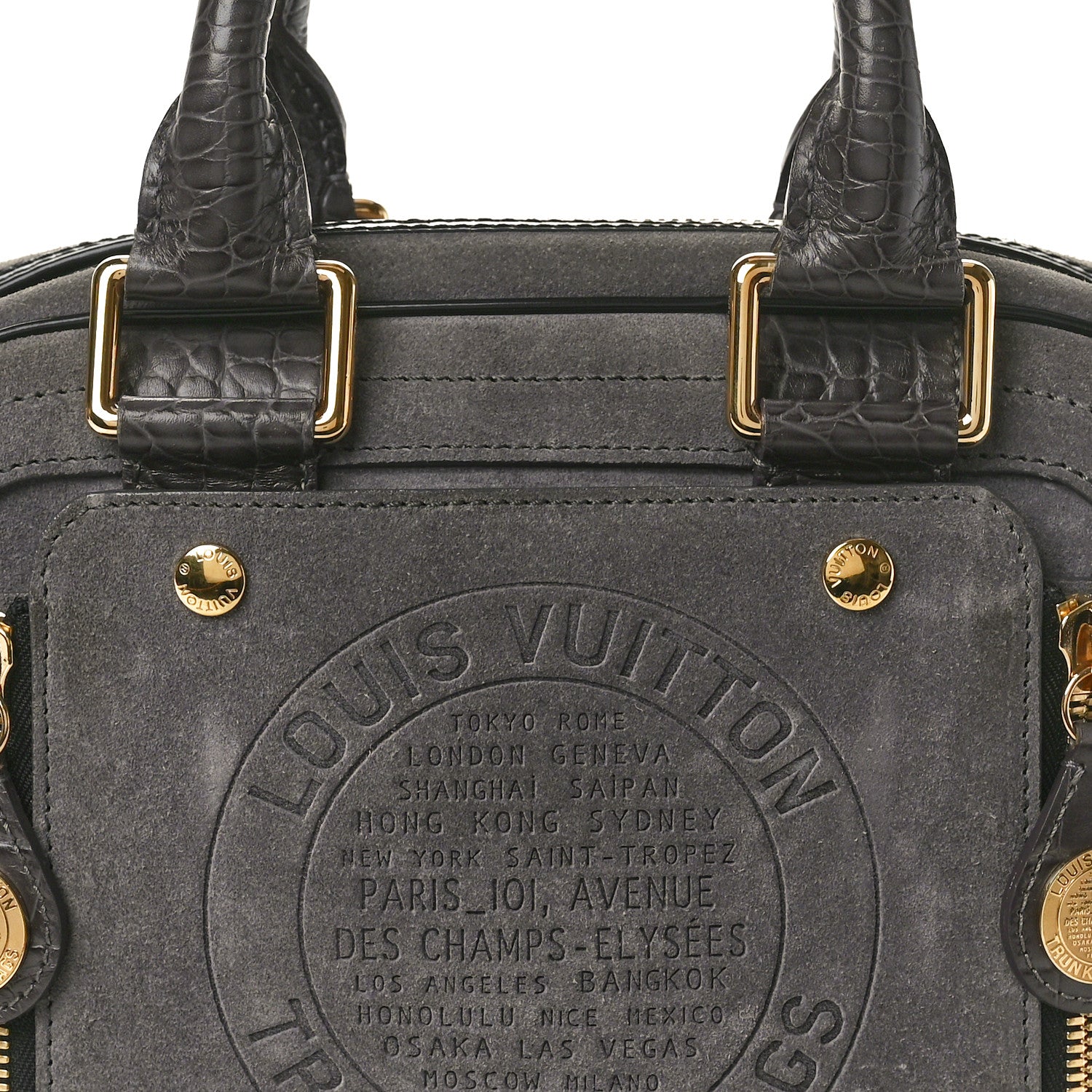 Louis Vuitton Havane Stamped Trunk Bowler PM Gray 7 of 9