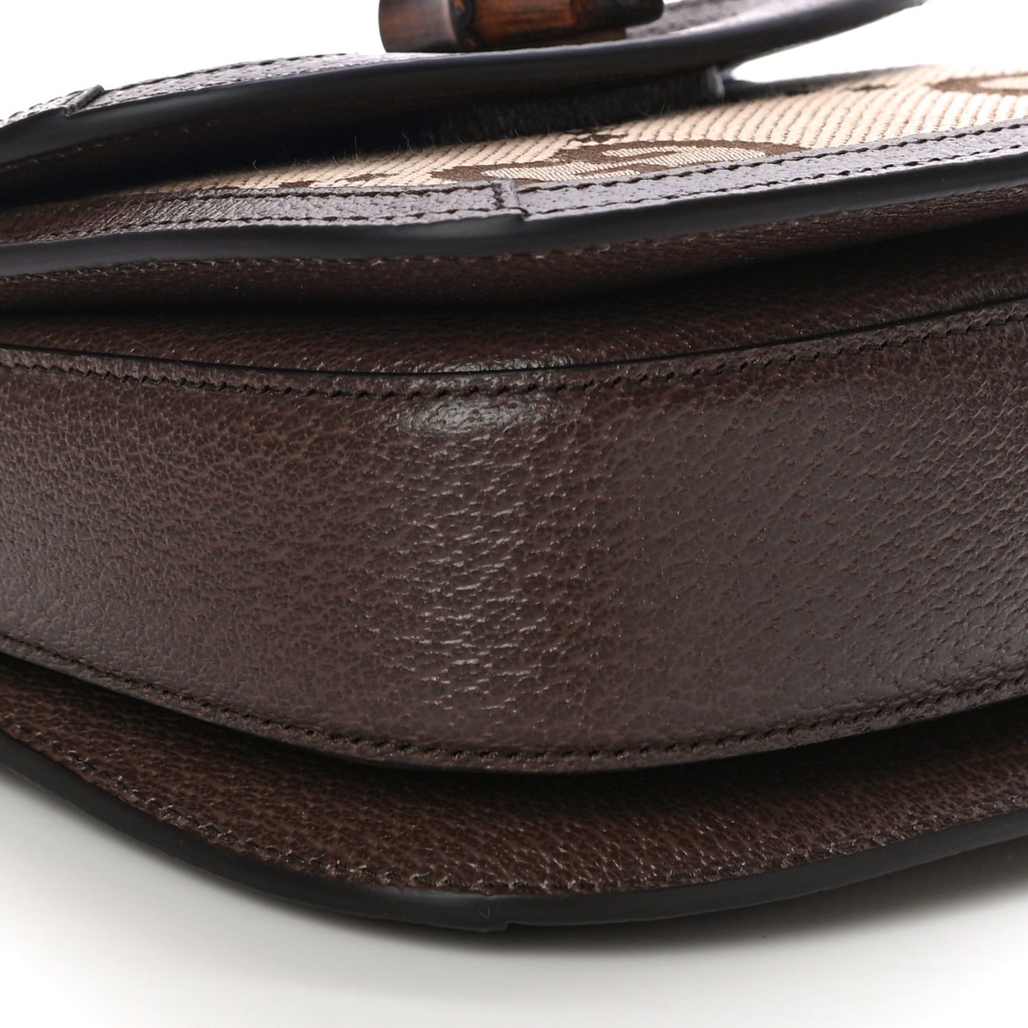 Monogram Jumbo GG Textured Dollar Calfskin Web Mini Bamboo 1947 Top Handle Bag Camel Ebony New Acero