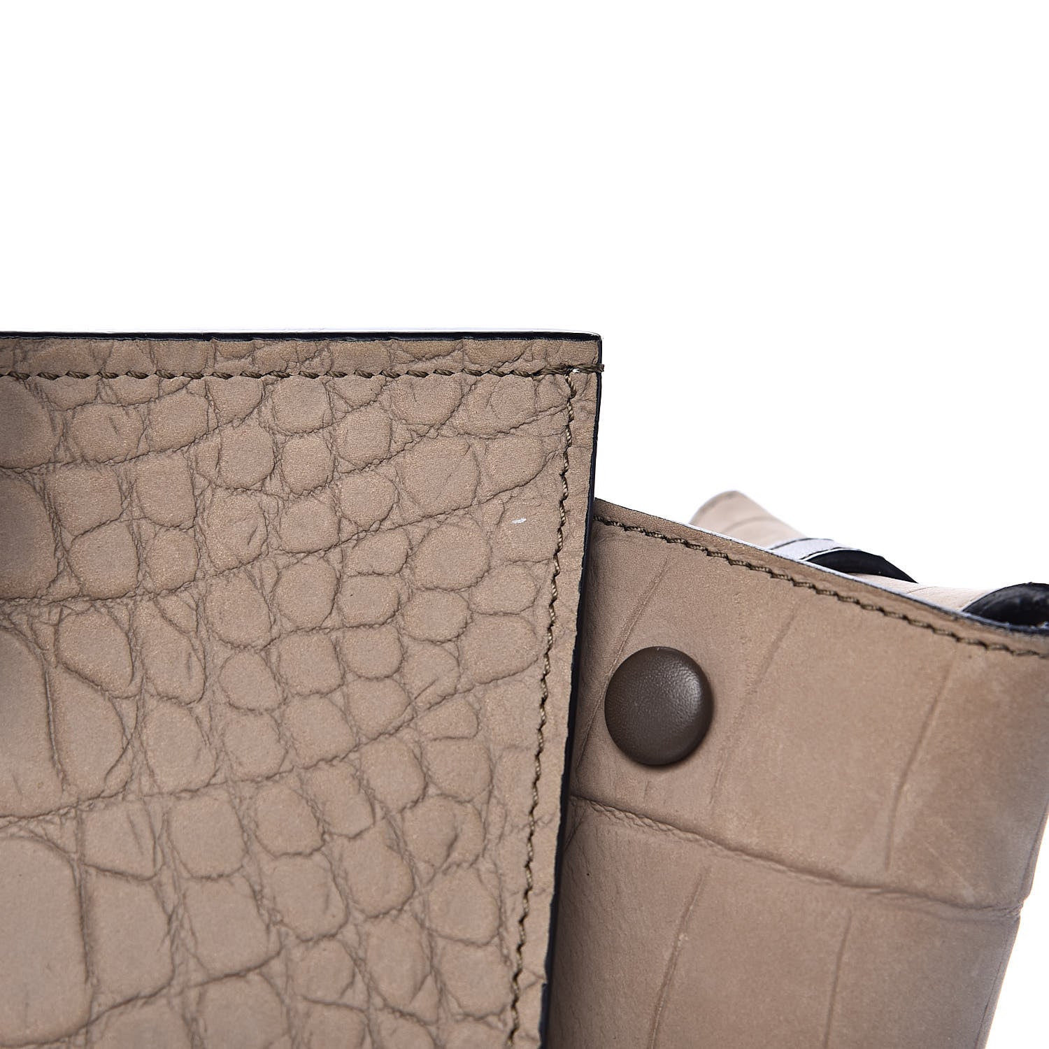 Celine Crocodile Embossed Nubuck Calfskin Small Tie Knot Tote Grey 11 of 13