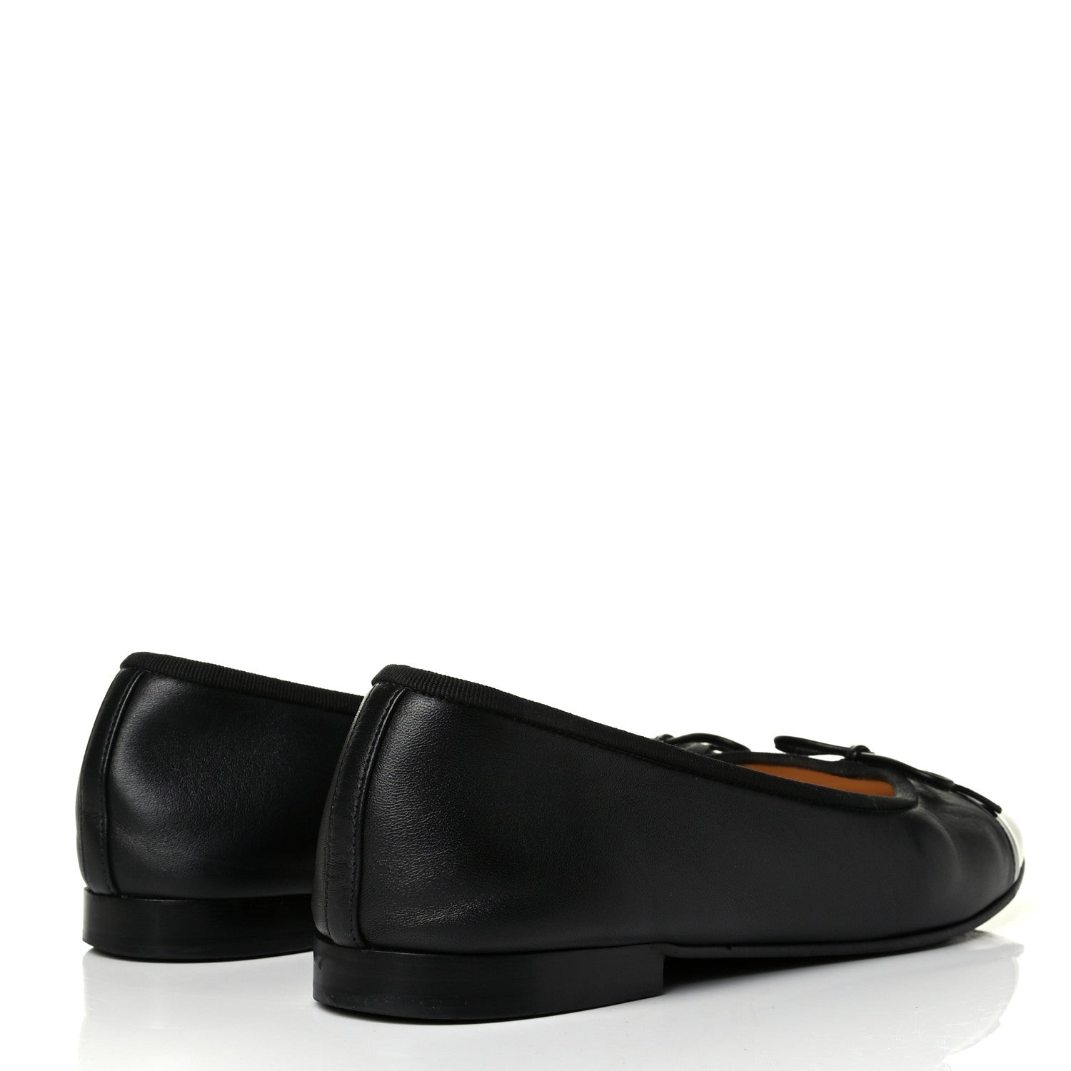 Chanel Lambskin Patent Cap Toe Ballerina Flats 41 Black 3 of 6