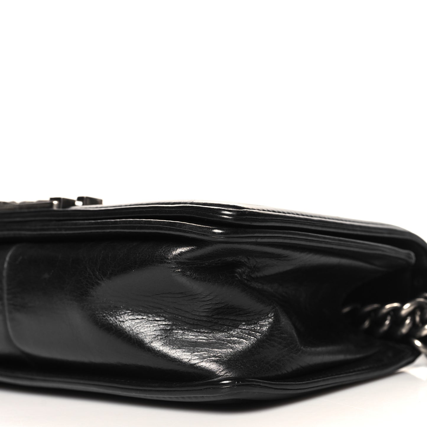Calfskin Double Stitch Medium Boy Flap Black
