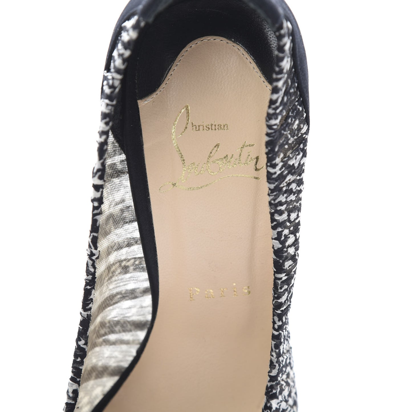Satin Chiffon Ambrosina Pumps 36 Black White