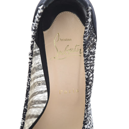 Christian Louboutin Satin Chiffon Ambrosina Pumps 36 Black White 6 of 9