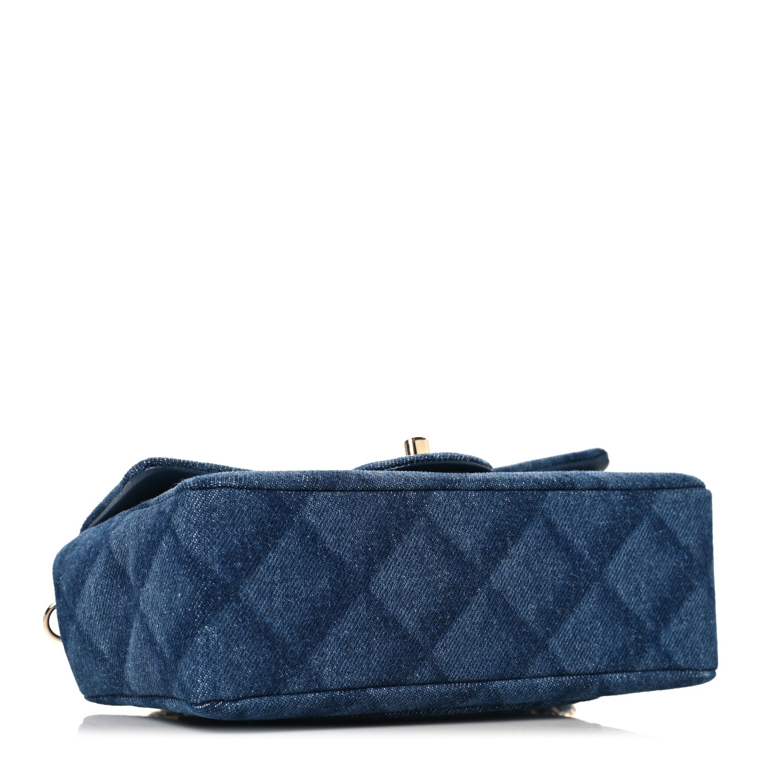 Chanel Printed Denim Quilted Mini Rectangular Flap Dark Blue 4 of 10