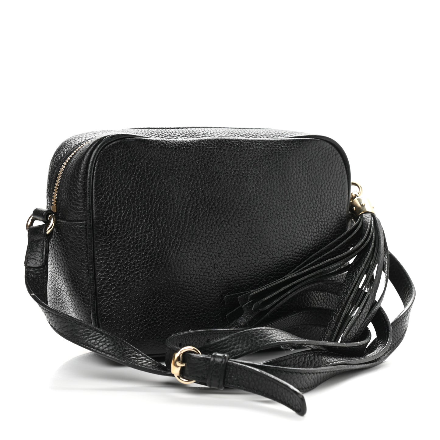 Pebbled Calfskin Small Soho Disco Bag Black