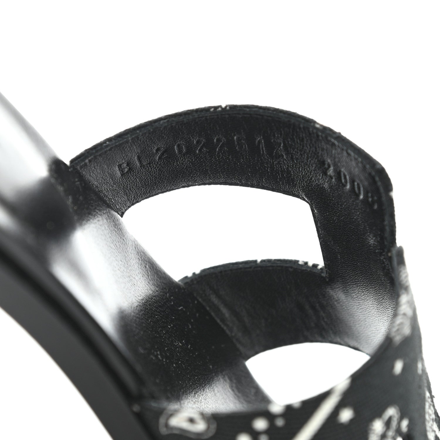 Hermes Cotton Canvas Printed Les Cles Bandana Oran Sandals 37 Black 8 of 9