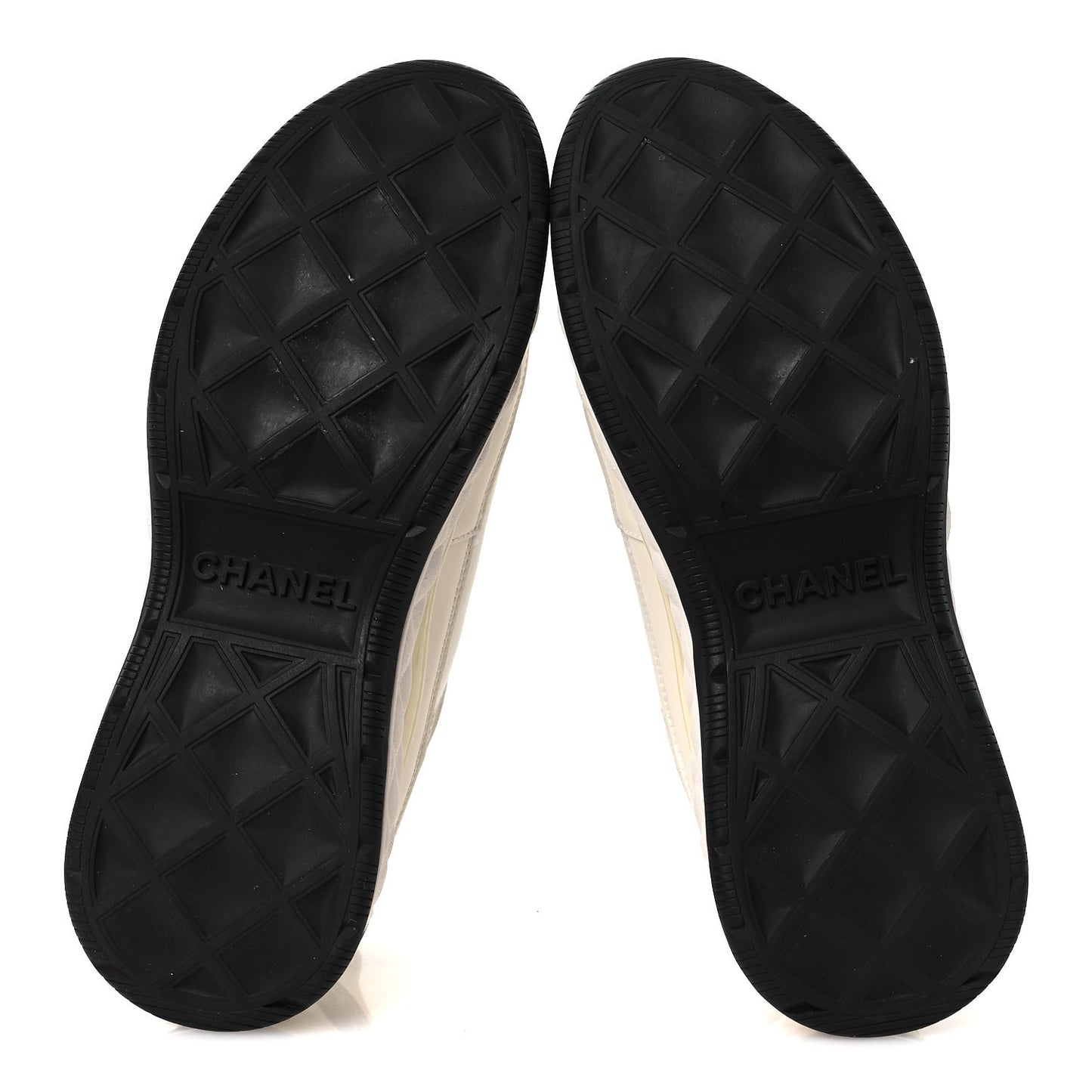 Velvet Calfskin Mixed Fibers CC Sneakers 38 White 38 Ivory Black
