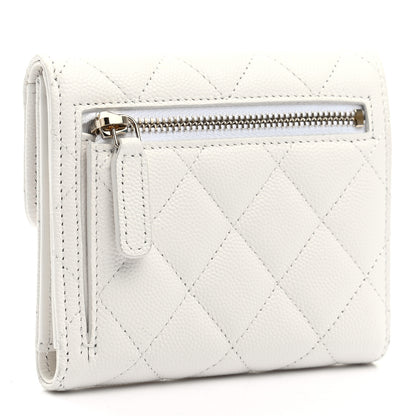 Chanel Caviar Quilted Compact Flap Wallet White 3 of 9
